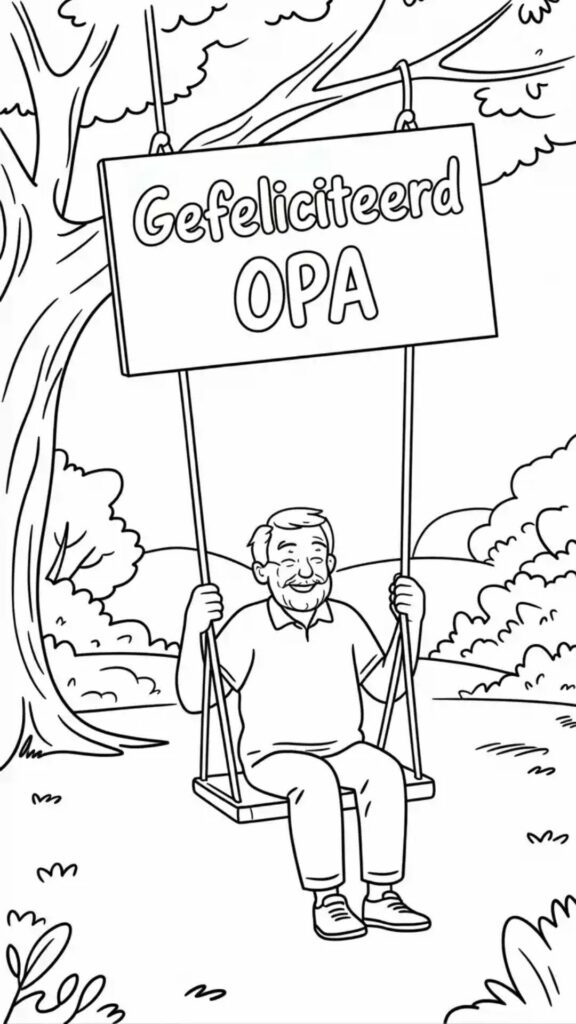 gefeliciteerd kleurplaat verjaardag opa