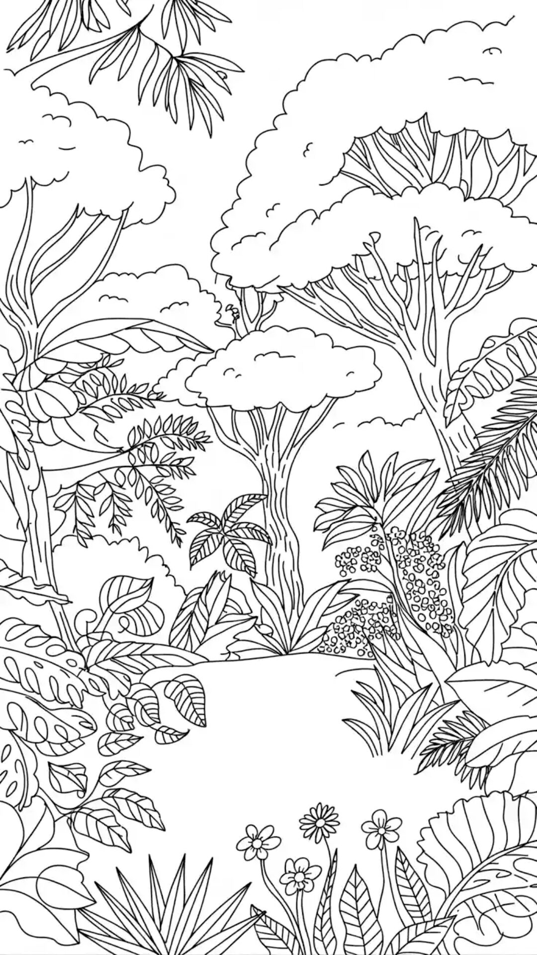 jungle leaf coloring page