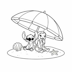 kleurplaat stitch en lilo