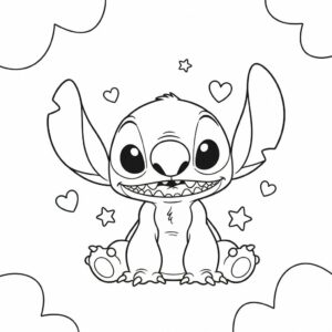 stitch kleurplaat schattig