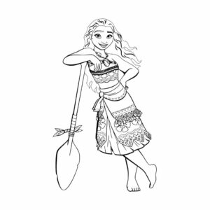 Disegni da colorare di Moana con la pagaia