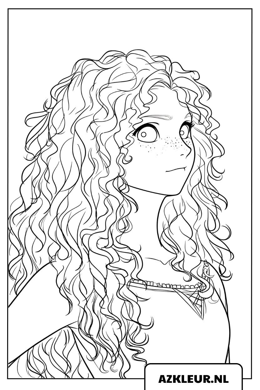 Disney prinses Merida kleurplaat