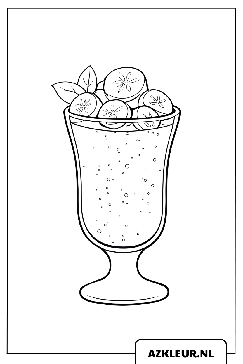 Kleurplaat Koele Bananensmoothie