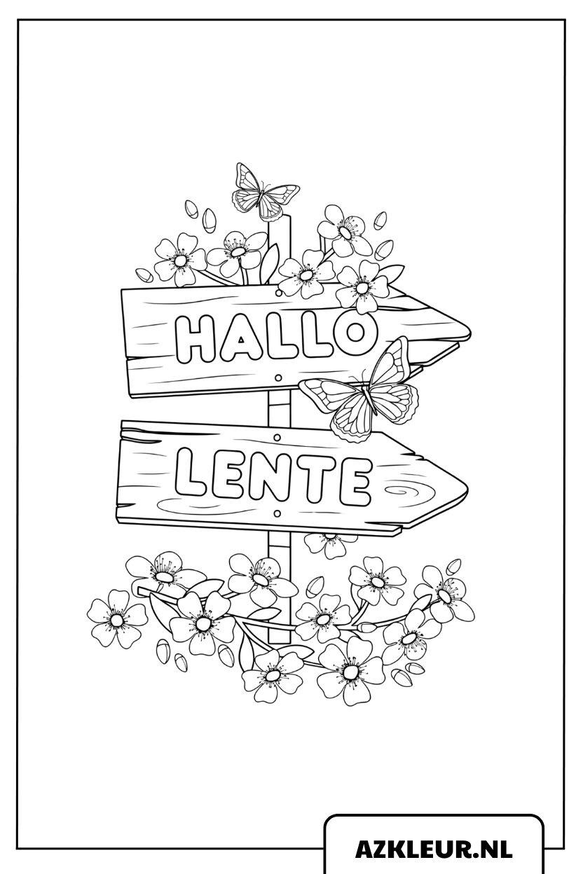 Kleurplaat Welkom Lente