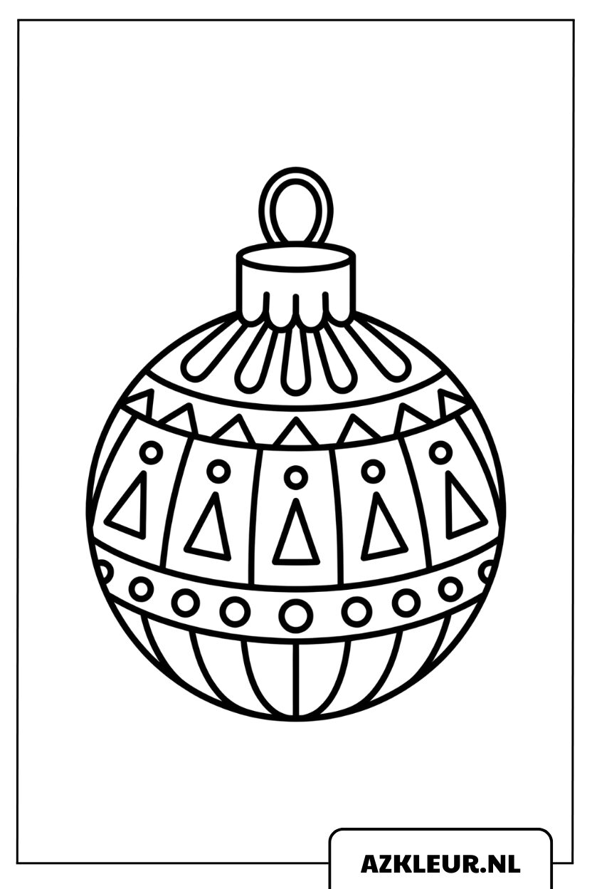 Joulupallon värityssivu geometrisilla kolmiokuvioilla