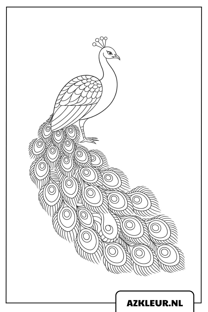 Mandala pauw kleurplaat voor volwassenen