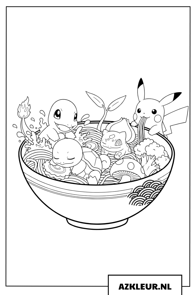 Pokemon Kleurplaat_ Vrolijk Ramenfeest met de Start-trio