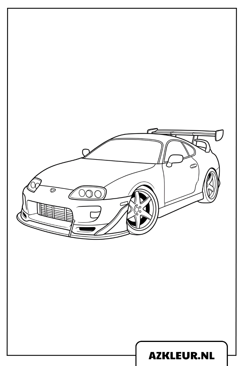 Sport raceauto kleurplaat