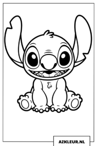 Vrolijke Stitch met een grote glimlach