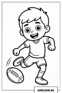 Vrolijke Voetballer Kleurplaat