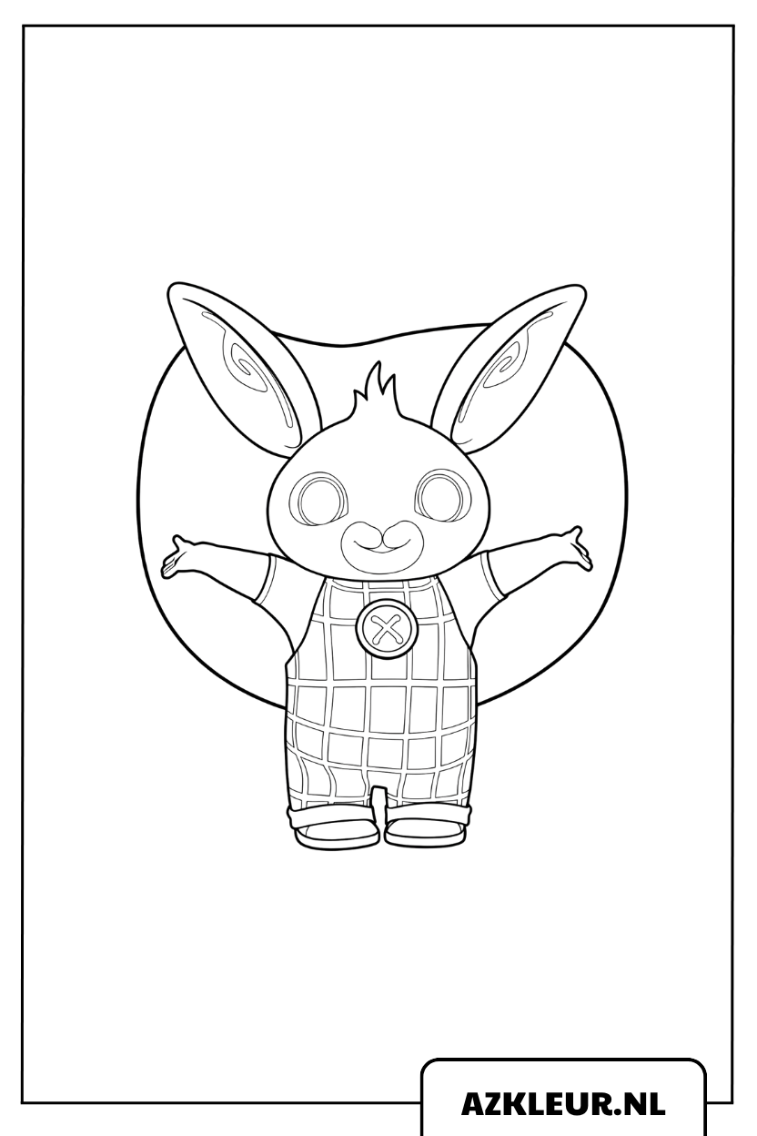 kleurplaat Schattig Konijntje In Een Mooie Cirkel