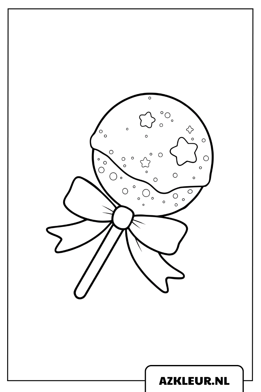 kleurplaat Zoete Ronde Lolly