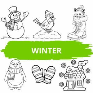 Página para colorear invierno