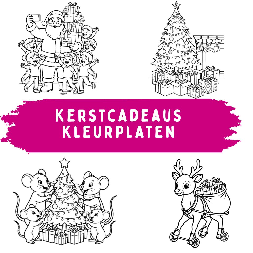 Kerstcadeaus Kleurplaten