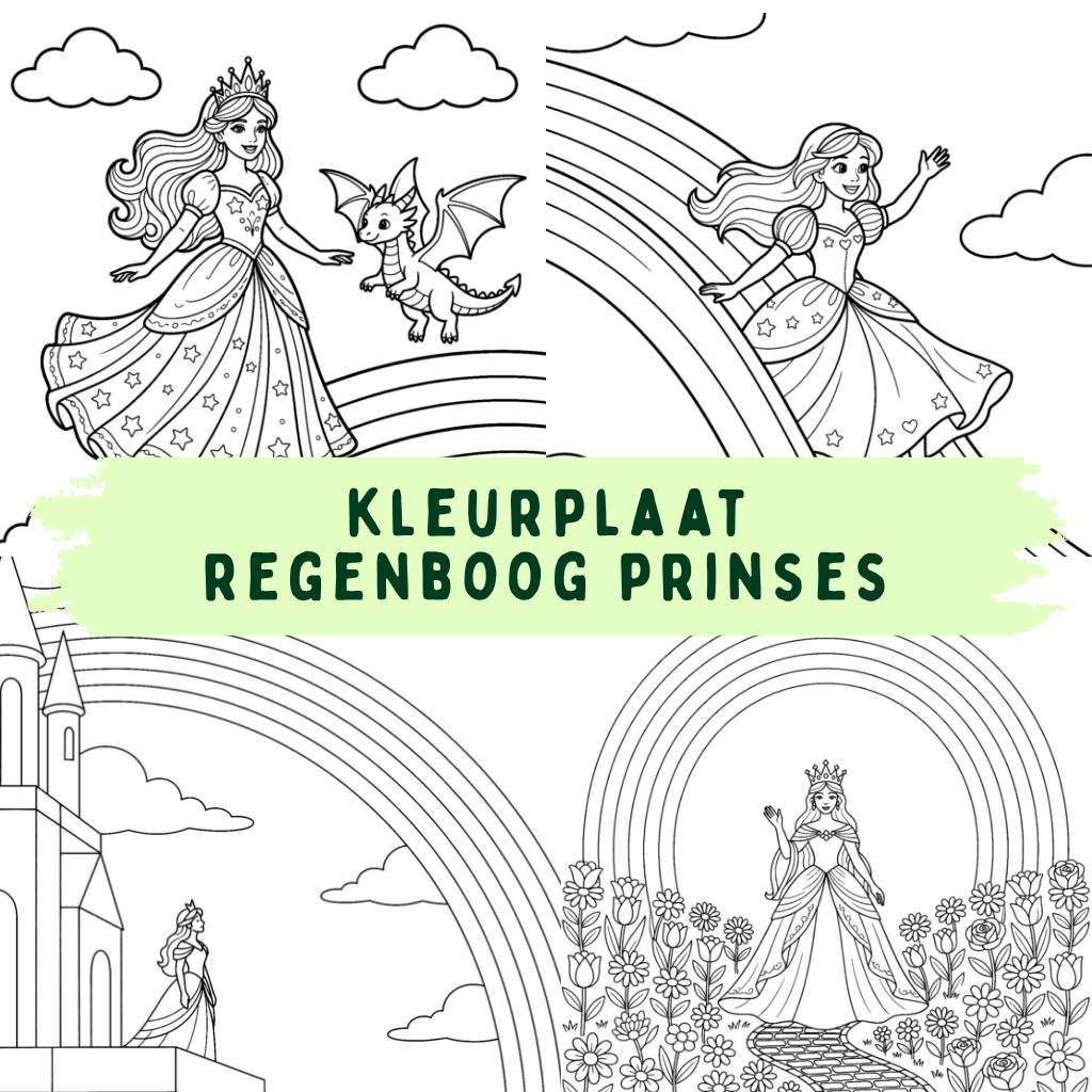 Kleurplaat Regenboog Prinses ft