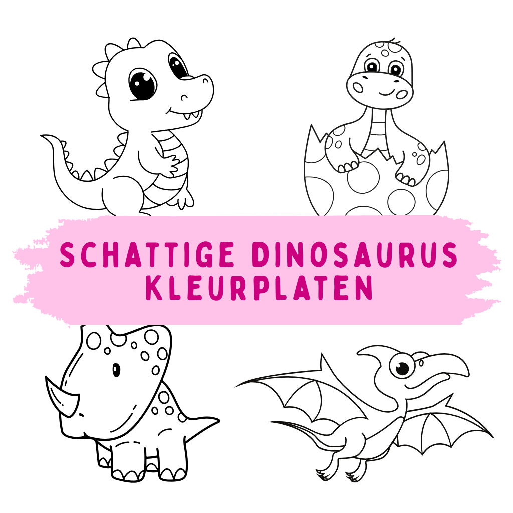 Schattige Dinosaurus Kleurplaten ft