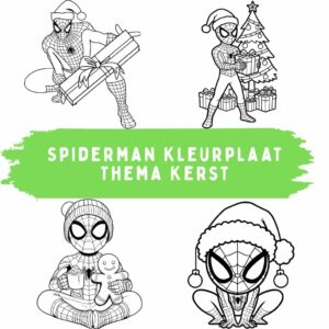 Spiderman Kleurplaat Thema Kerst