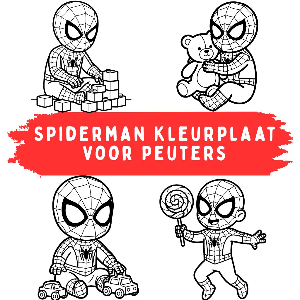 Spiderman Kleurplaat voor Peuters ft