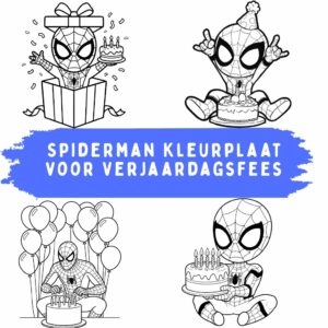 Spiderman Kleurplaat voor Verjaardagsfeest