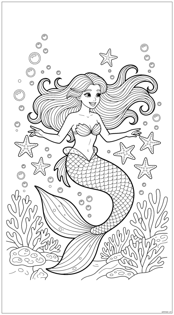 Een prachtige zeemeermin die onder water zwemt