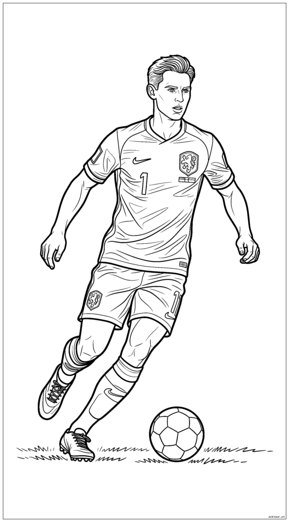 Frenkie de Jong controleert de bal op het middenveld