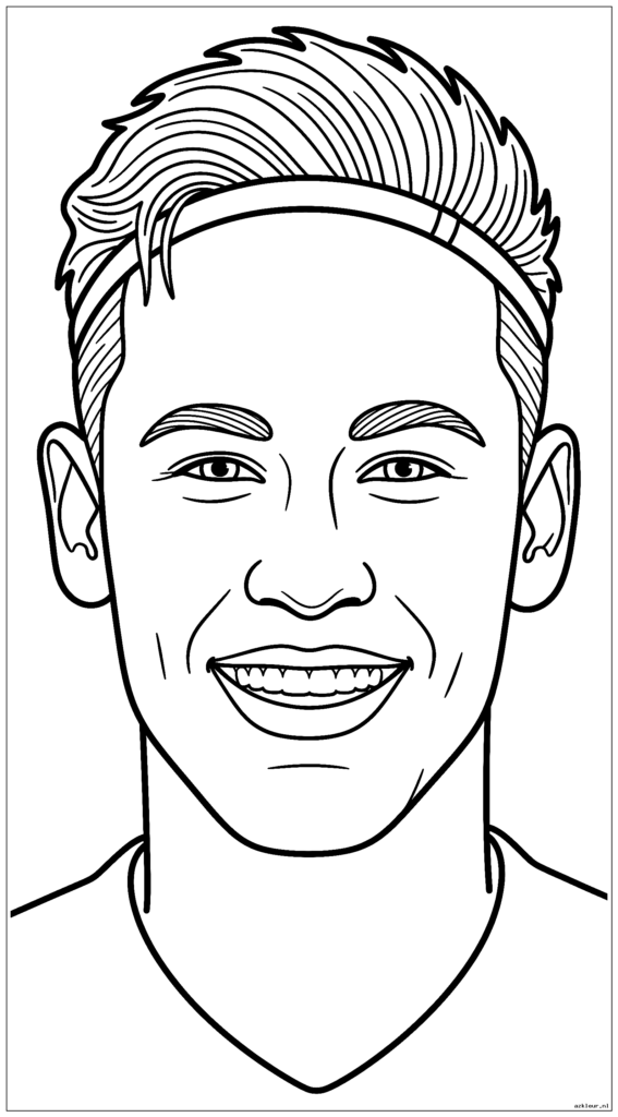 Gedetailleerde portretfoto van Neymar Jr. met zijn kenmerkende kapsel