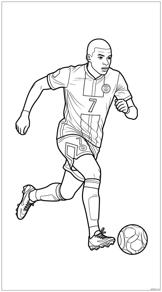 Kylian Mbappé sprint met de bal aan zijn voeten