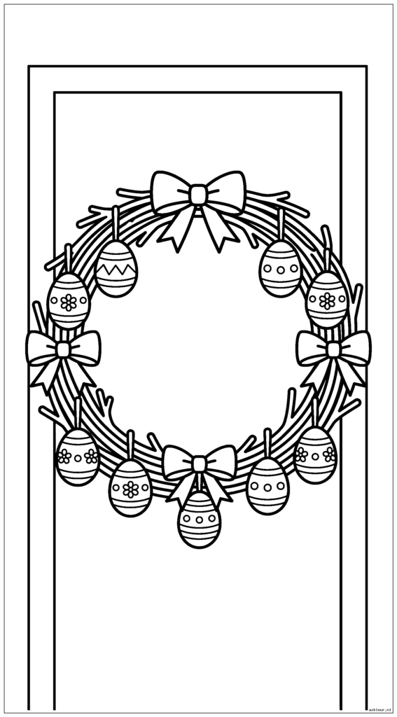 Paaskrans met eieren