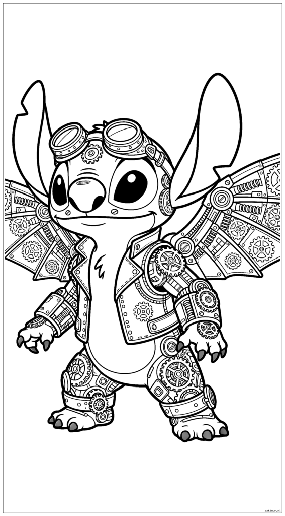 Steek een steampunk-outfit aan met gedetailleerde tandwielen en mechanische vleugels