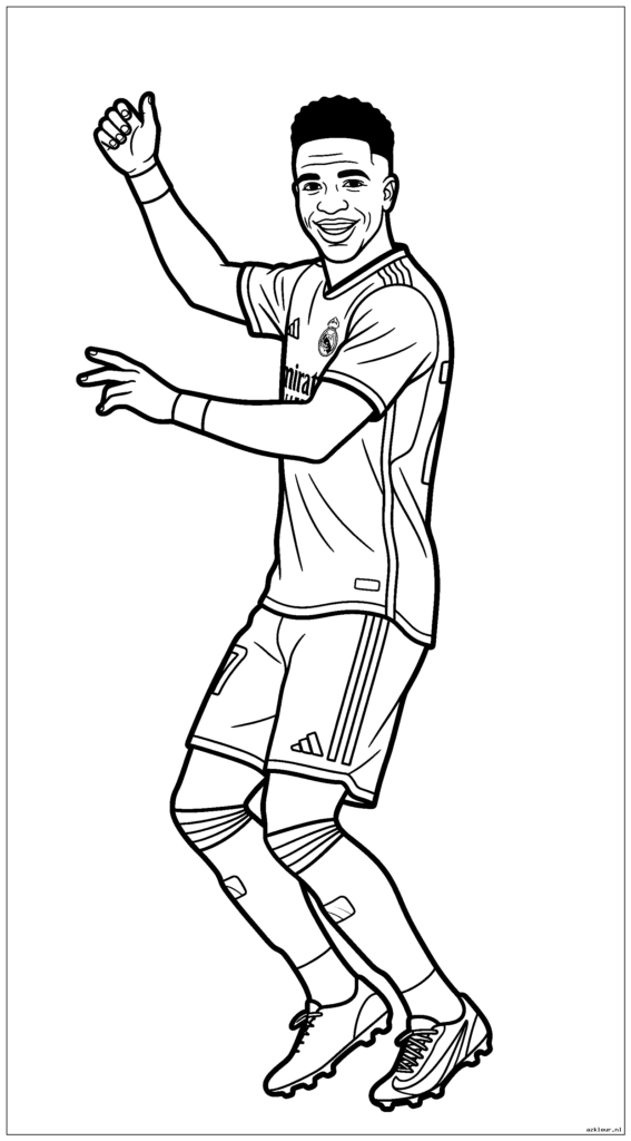 Vinicius Jr voert zijn kenmerkende dansbewegingen uit